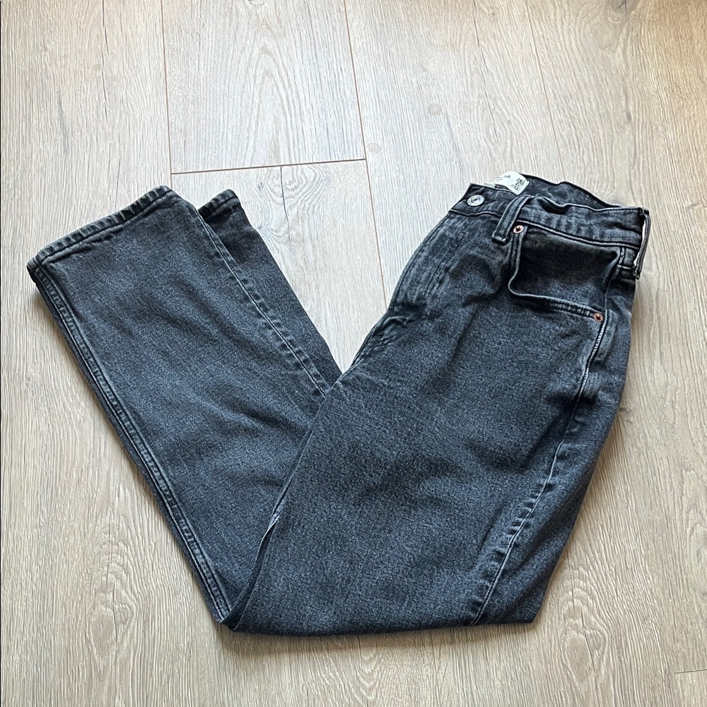 Abercrombie & Fitch Black Distressed Straight Jeans
